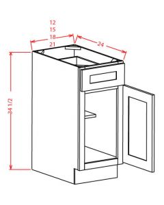 1 Door 1 Drawer Base Cabinet-Blue Shaker Cabinets