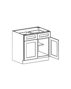2 Door 2 Drawer Base Cabinet-Blue Shaker Cabinets